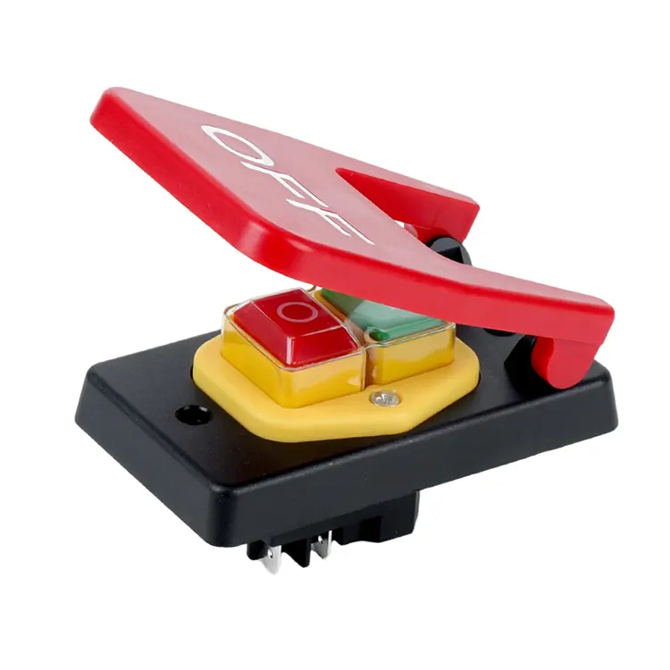 16A كبير أحمر قبالة لوحة زر التبديل الكهرومغناطيسي