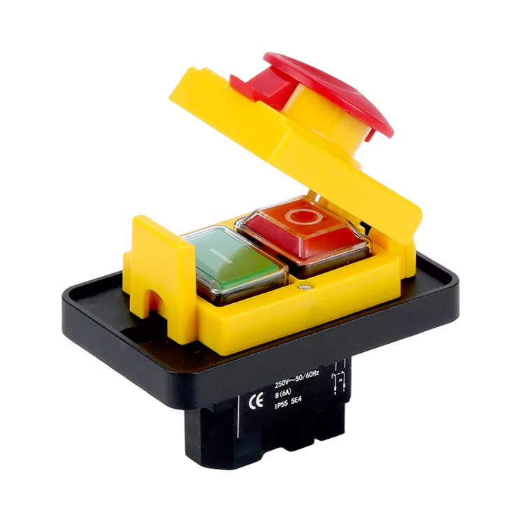 8A لوحة كبيرة غطاء توقف الطوارئ زر التبديل الكهرومغناطيسي